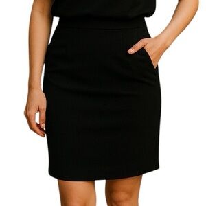 J. Crew Women's Wool Blend Pencil Skirt Size 2 Black Midi Office Career